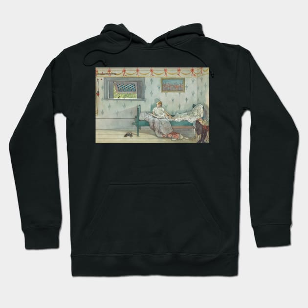 Cock-A-Doodle-Do, It's Seven O’Clock by Carl Larsson Hoodie by Classic Art Stall